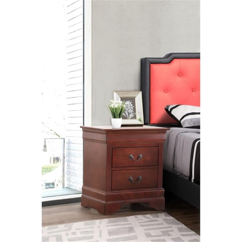Set of 2 Queen Sleigh Bed and 2-Drawer Nightstand N20418