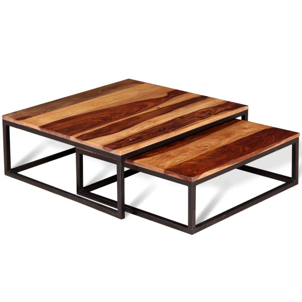2 Piece Square Wood Nesting Coffee Table Set W244685