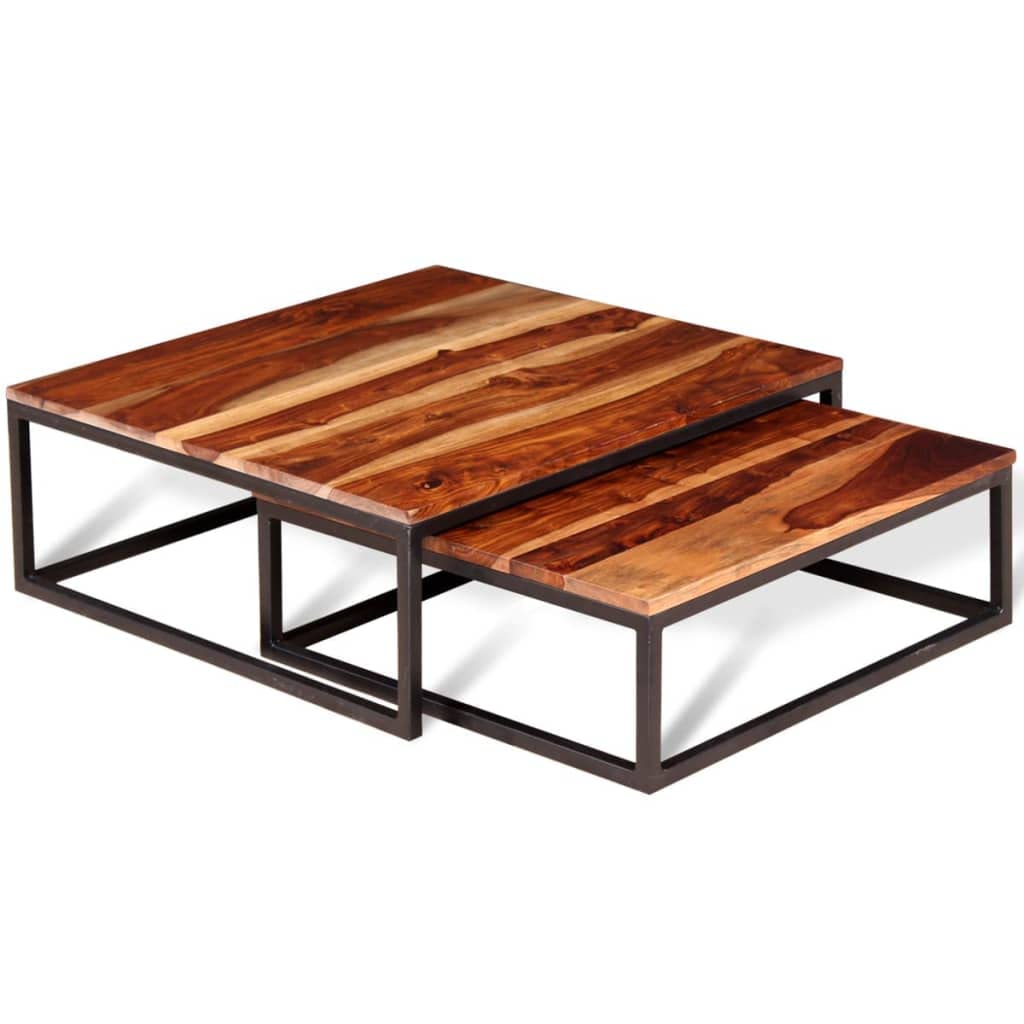 2 Piece Square Wood Nesting Coffee Table Set W244685