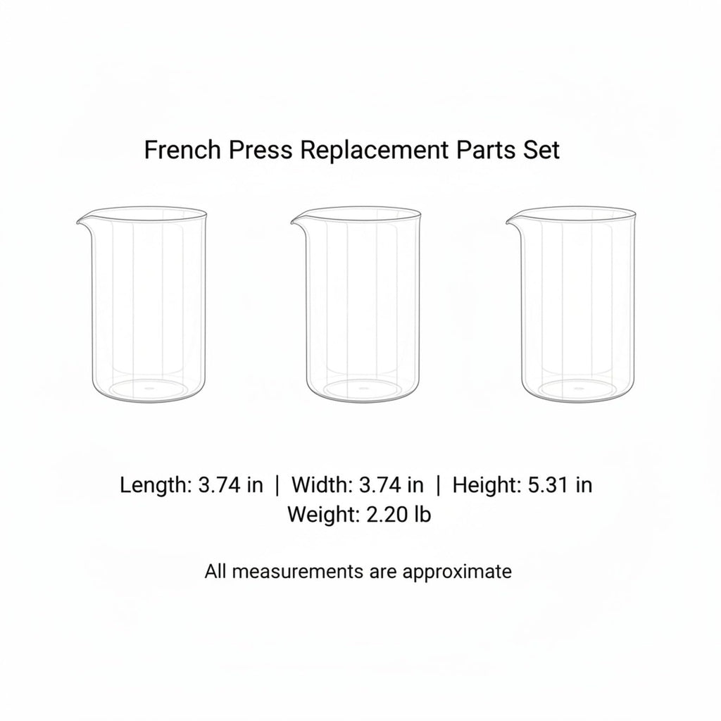 Glass Carafe and Plunger Filter Replacement Parts Set E337