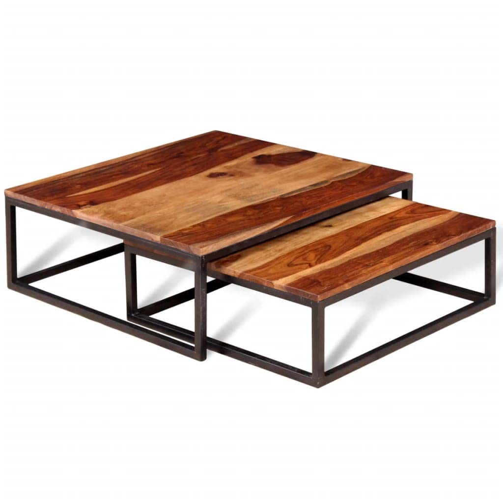 2 Piece Square Wood Nesting Coffee Table Set W244685