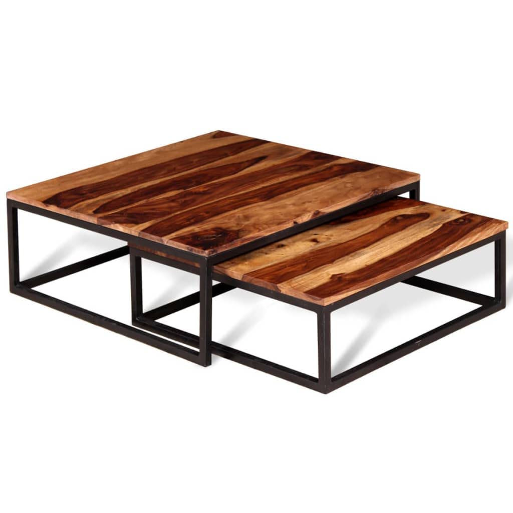 2 Piece Square Wood Nesting Coffee Table Set W244685