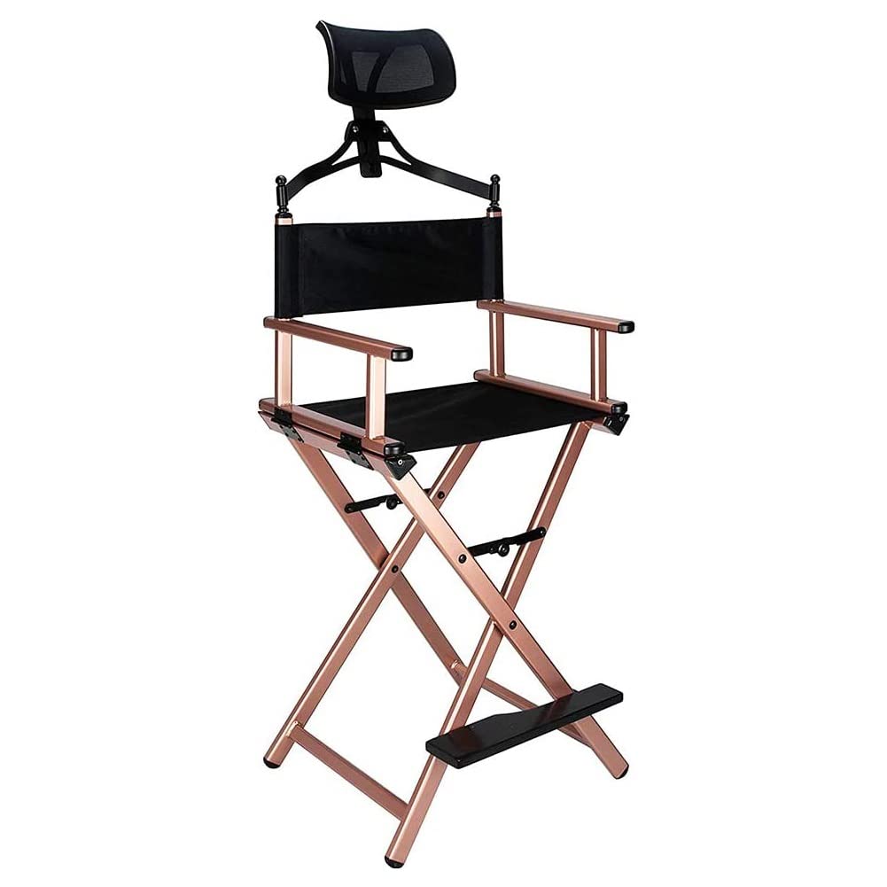 Portable Foldable Aluminum Director's Chair with Headrest A8590