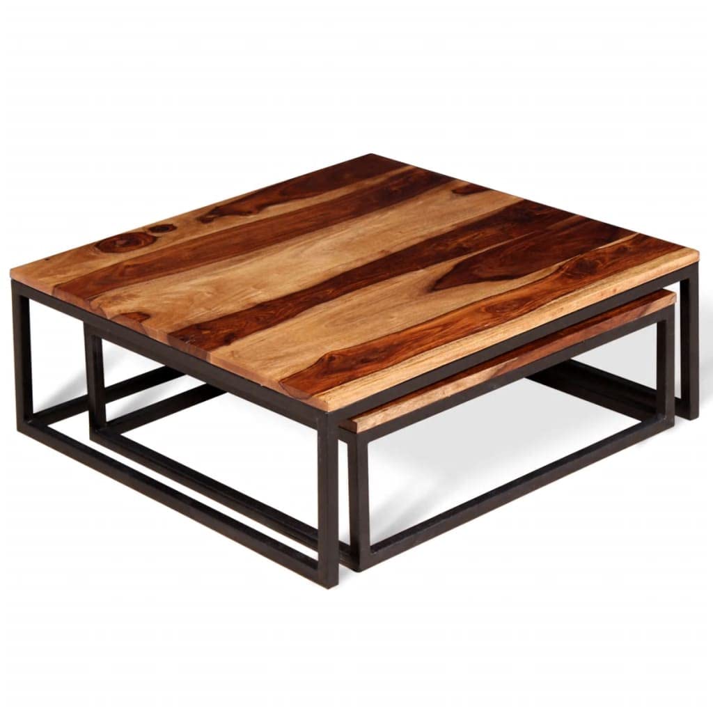 2 Piece Square Wood Nesting Coffee Table Set W244685
