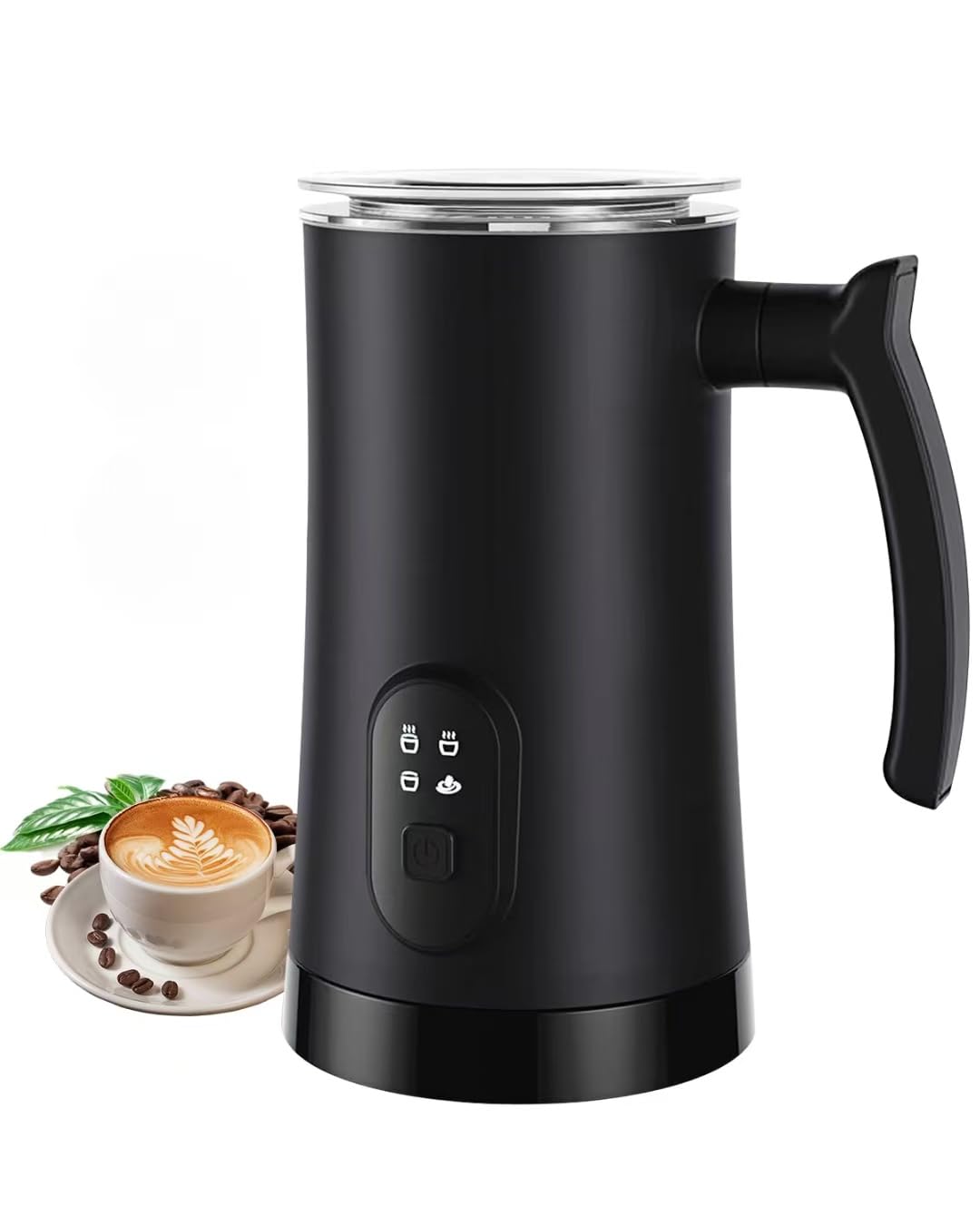 4-in-1 Electric Milk Frother and Steamer Black Q380