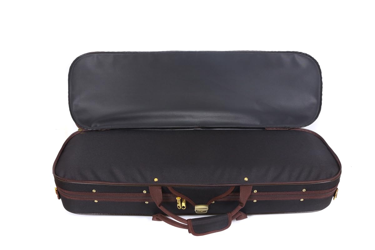 Oblong 4/4 Full Size Wooden Hard Shell Violin Case with Nylon Raincoat O579