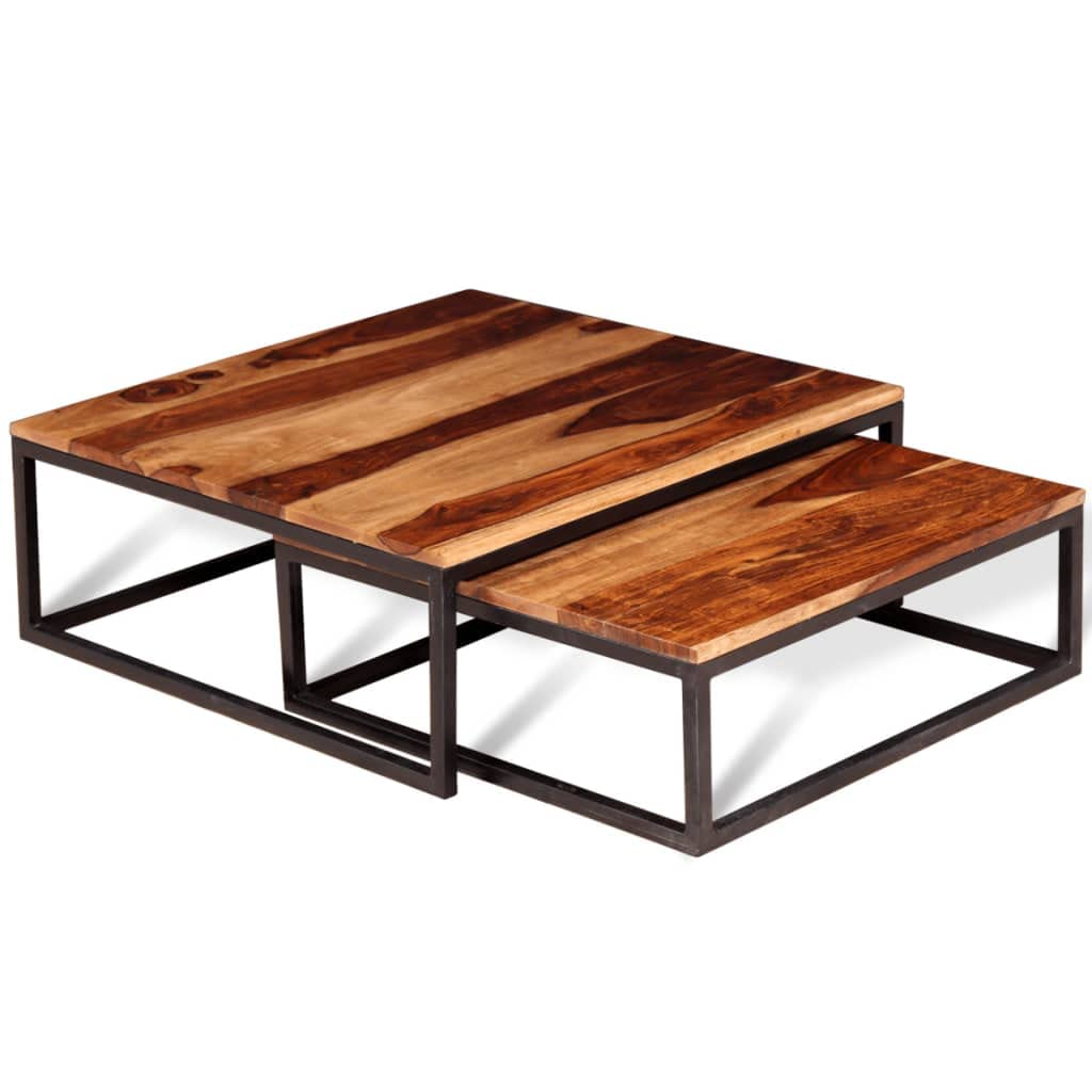 2 Piece Square Wood Nesting Coffee Table Set W244685