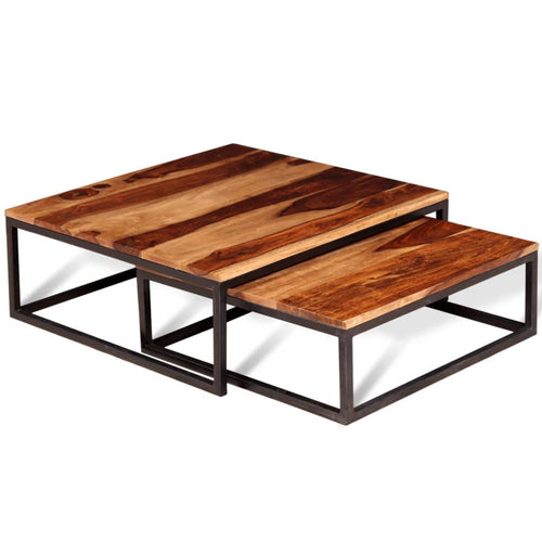 2 Piece Square Wood Nesting Coffee Table Set W244685