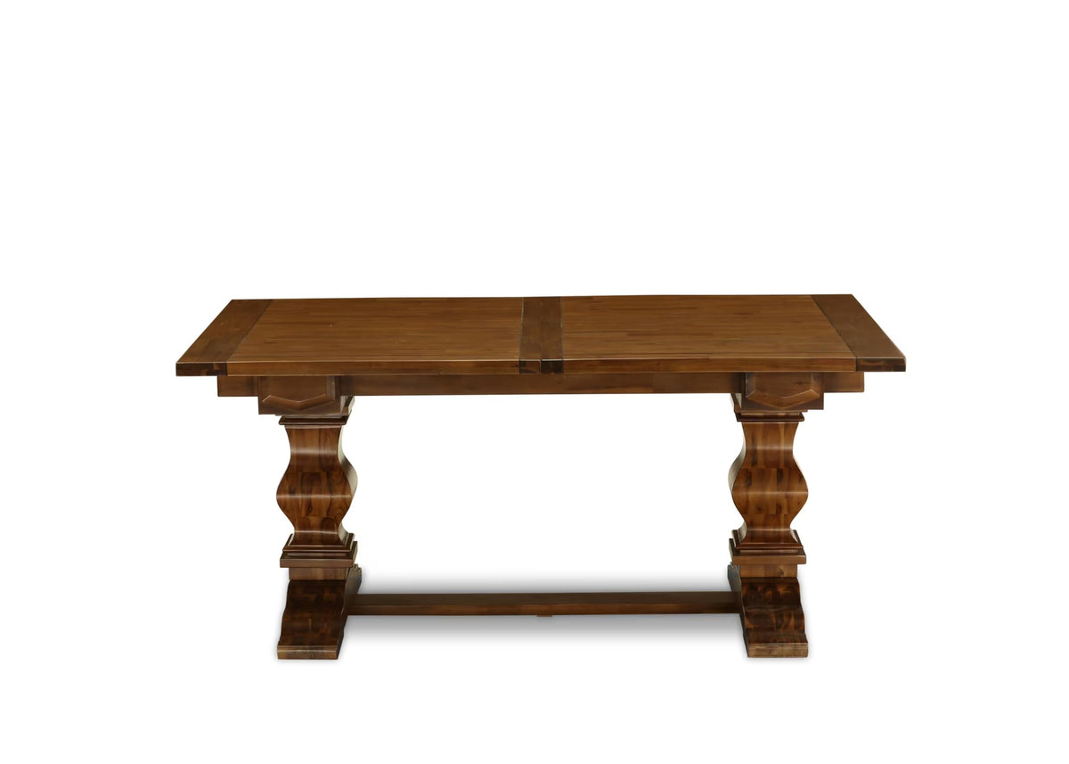 9 Piece Walnut Dining Room Set with 8 Grey Linen Chairs A97131