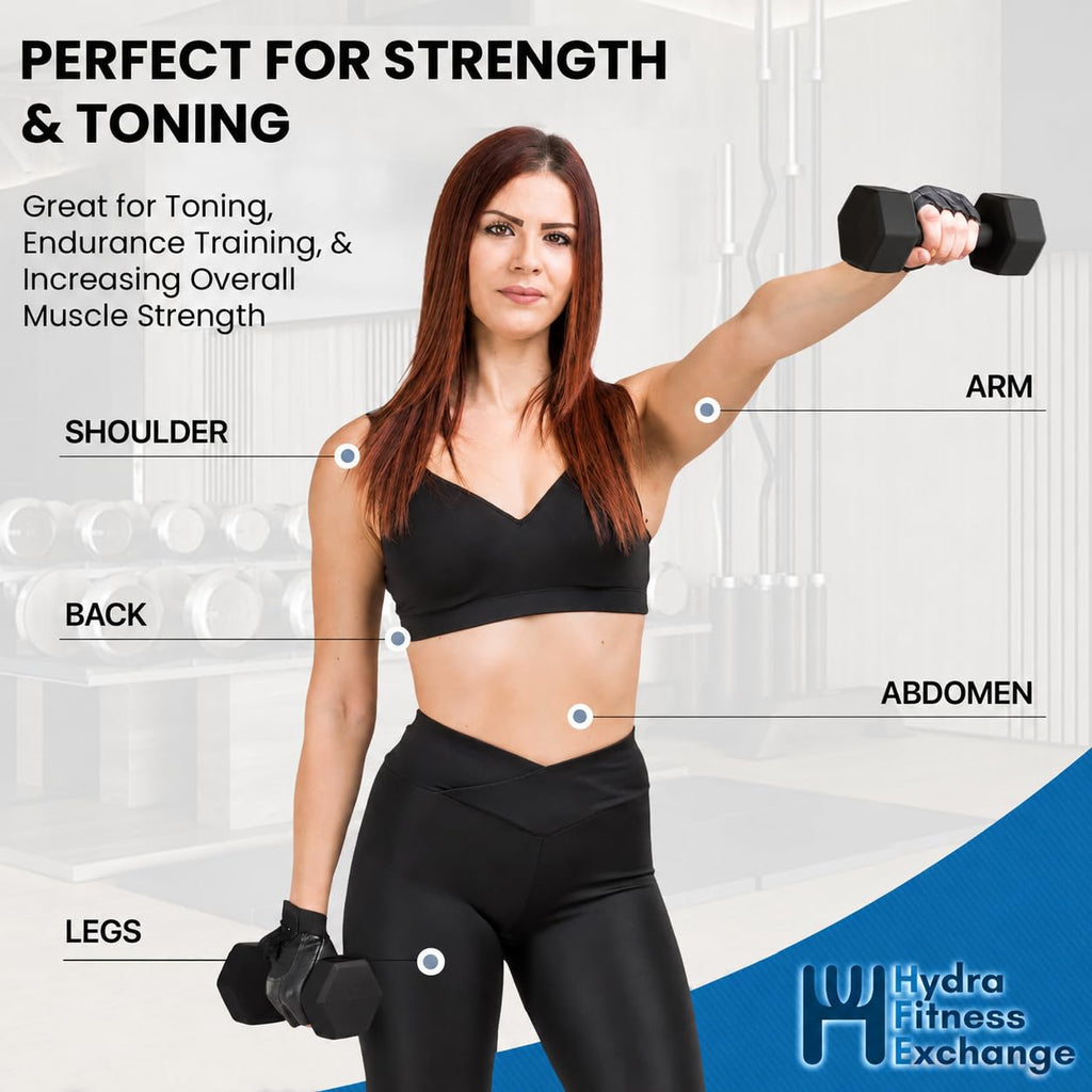 Neoprene Hexagon Dumbbells with Cast Ergo Handle Z165