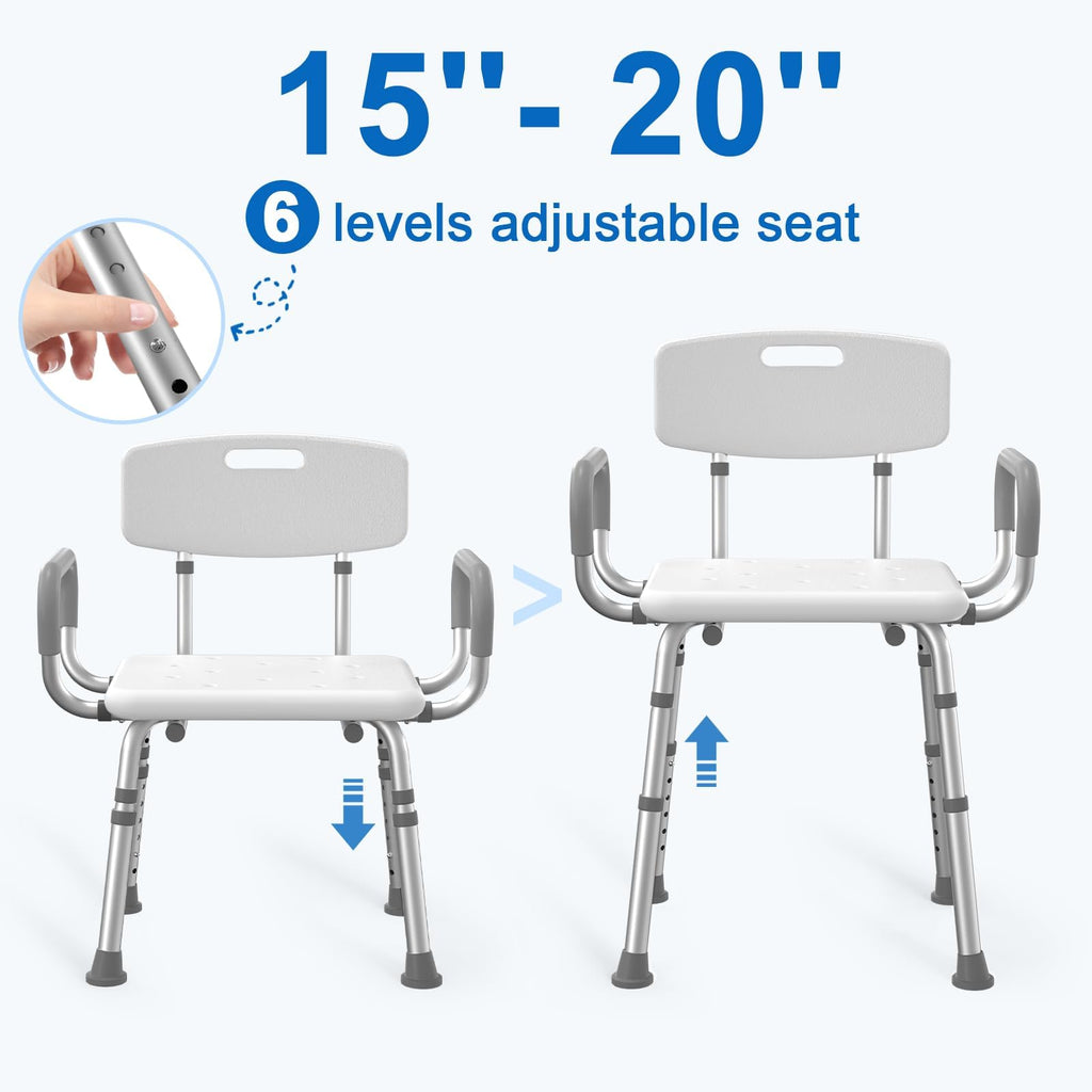Shower Chair with Padded Armrests and Back W744