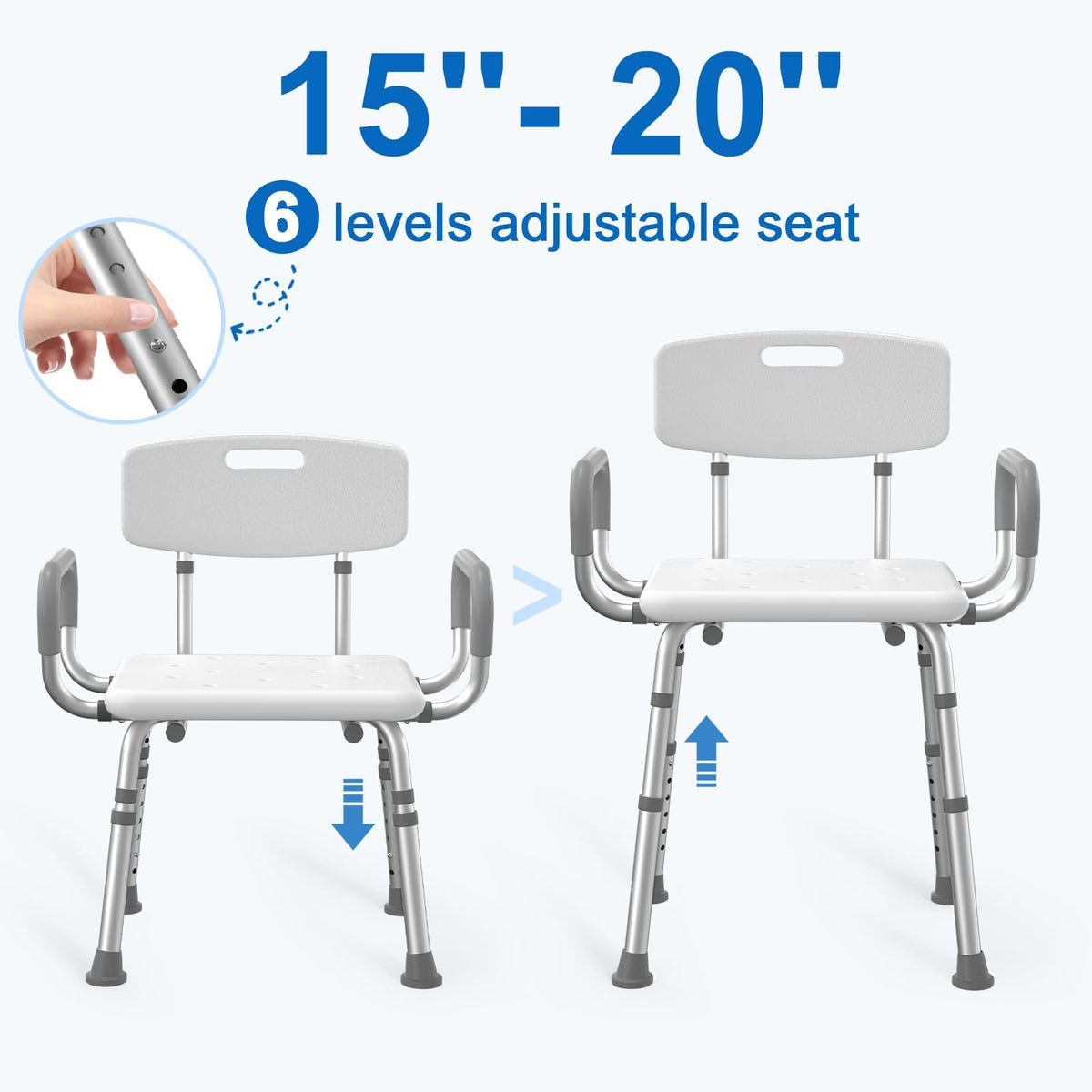 Shower Chair with Padded Armrests and Back W744