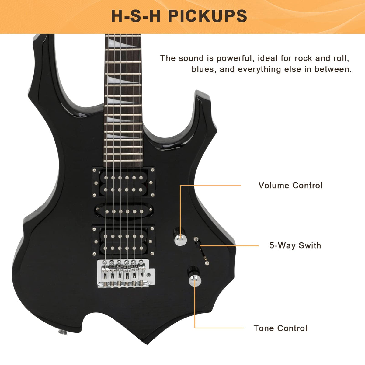 Black Electric Guitar with Accessories Pack G901794