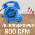 1/8 HP 600 CFM Air Mover Carpet Dryer Floor Fan Z22377