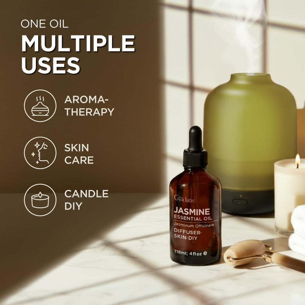 Jasmine and Rose Essential Oils Set 4 Fl Oz U7500