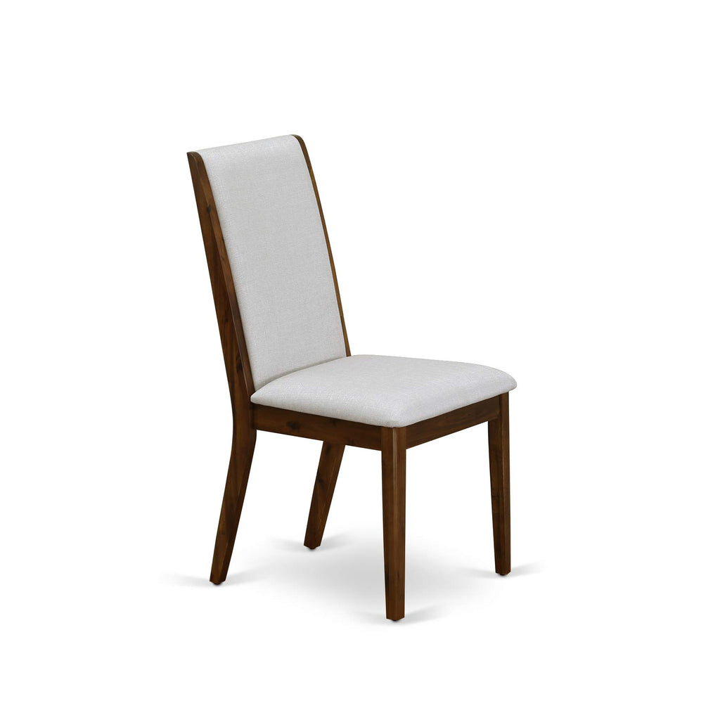 9 Piece Walnut Dining Room Set with 8 Grey Linen Chairs A97131