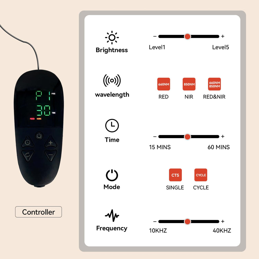 Red Light Therapy Mat 3840pcs LED 660nm 850nm 71''x 32'' T5676