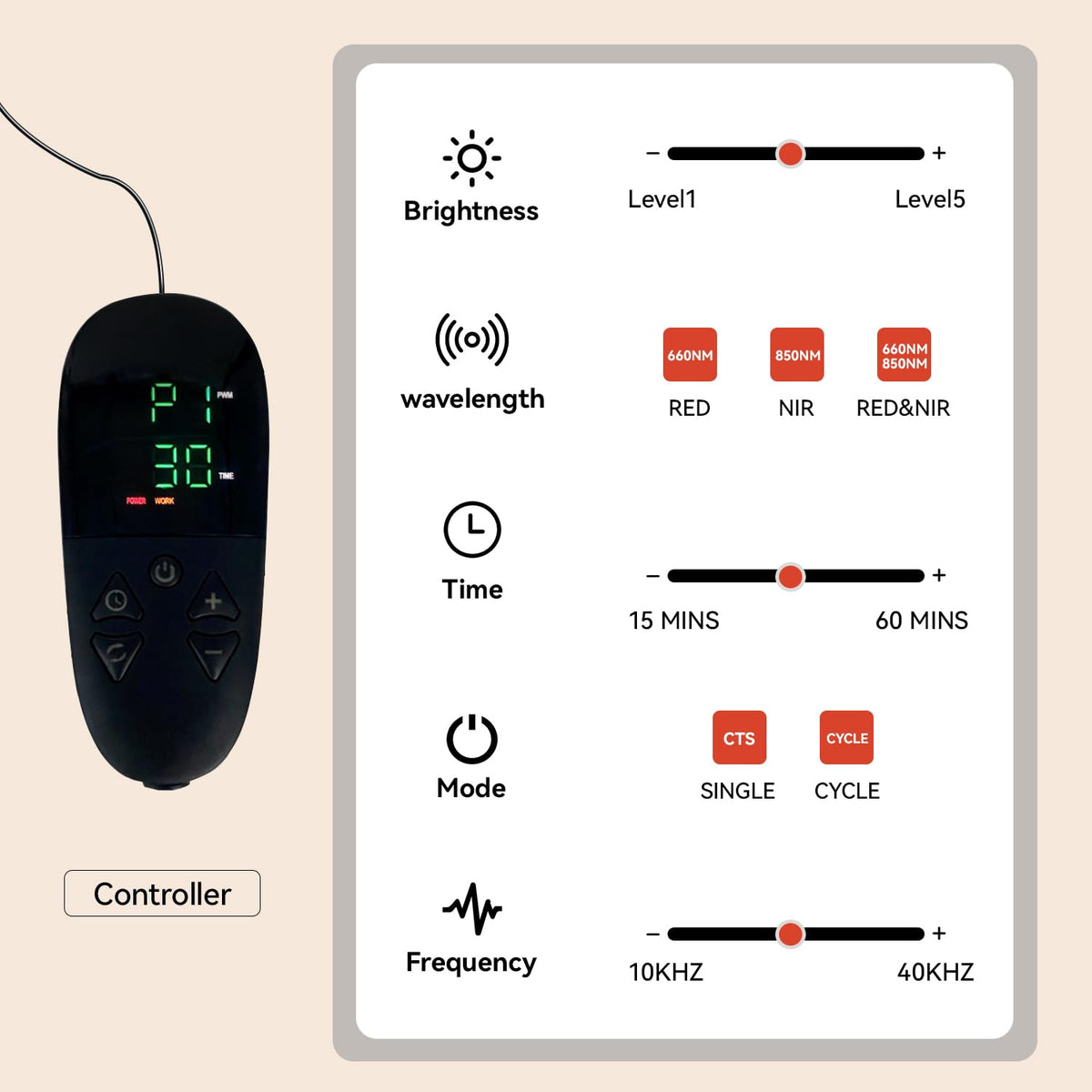 Red Light Therapy Mat 3840pcs LED 660nm 850nm 71''x 32'' T5676