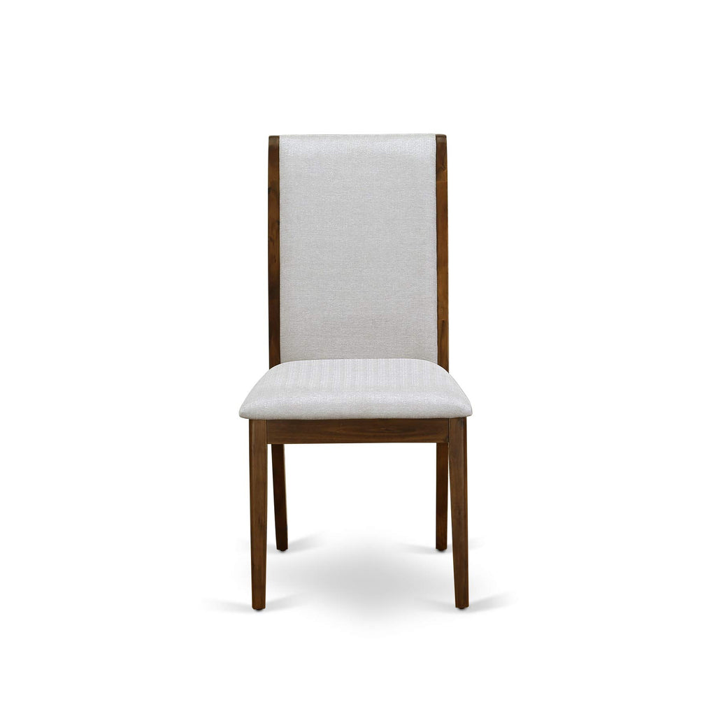 9 Piece Walnut Dining Room Set with 8 Grey Linen Chairs A97131