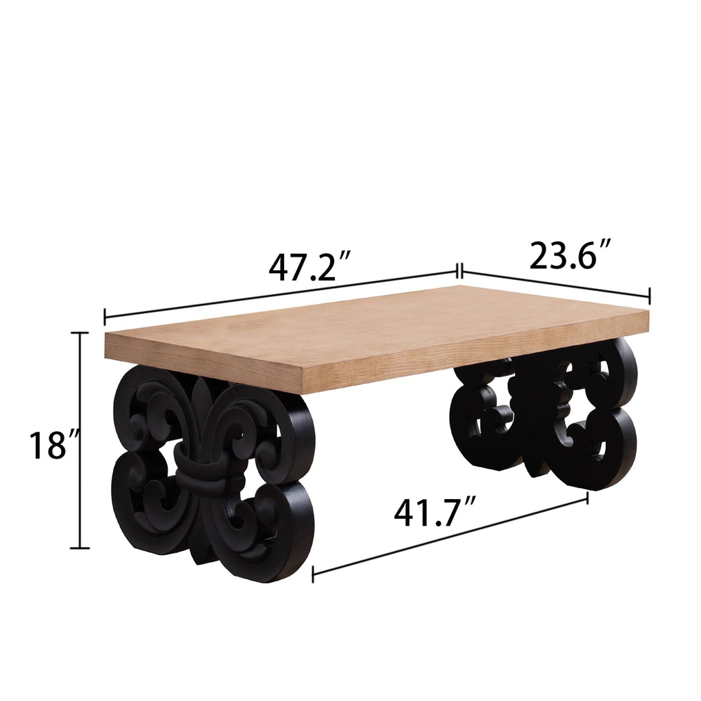 Rectangle Coffee Table with Wood Top C2794