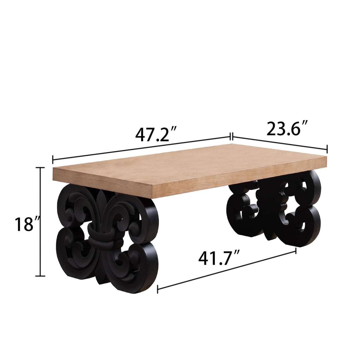 Rectangle Coffee Table with Wood Top C2794