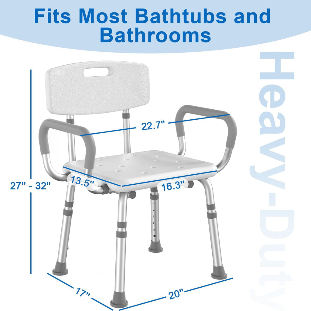 Shower Chair with Padded Armrests and Back W744