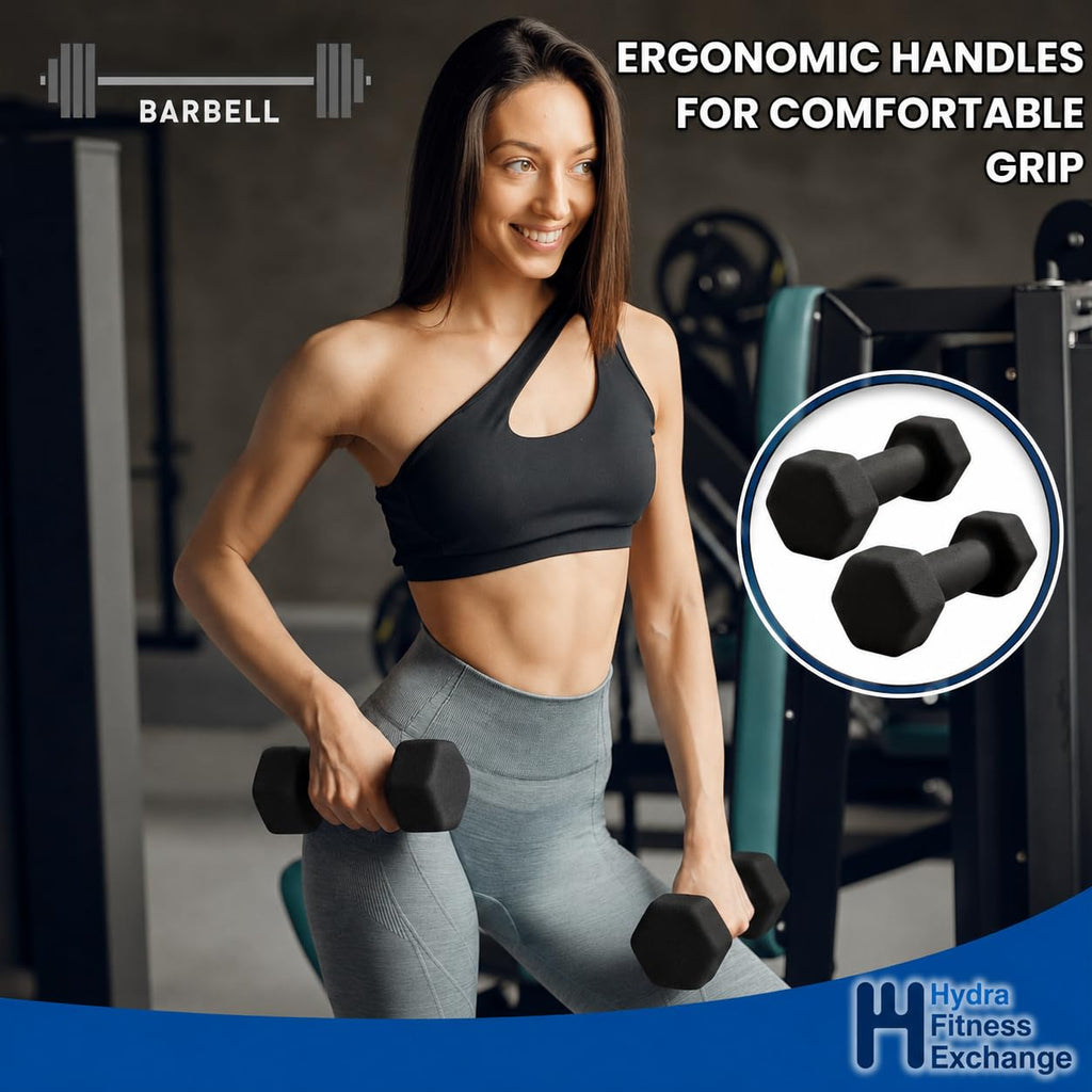 Neoprene Hexagon Dumbbells with Cast Ergo Handle Z165