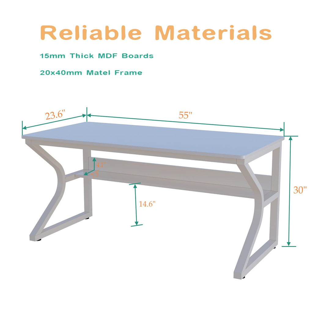 55-Inch Extra Long Desk with Storage Shelf H945