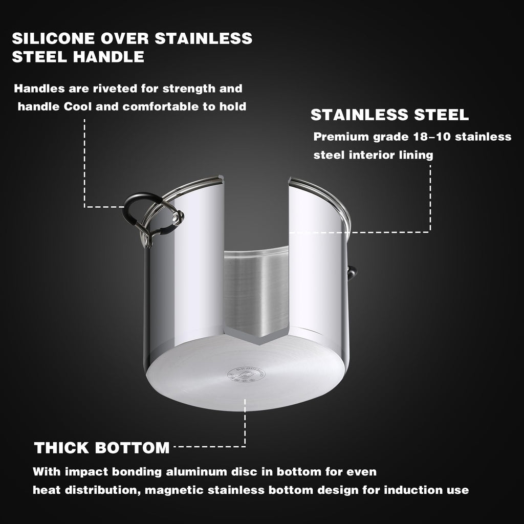 12-Quart Stainless Steel Stock Pot with Lid W693