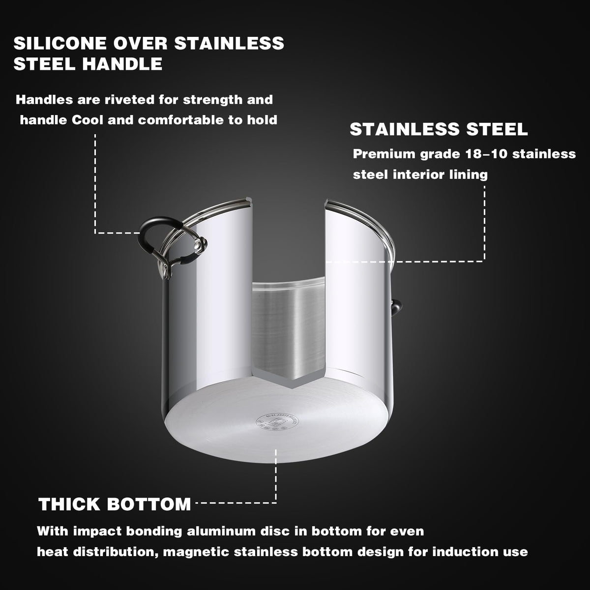 12-Quart Stainless Steel Stock Pot with Lid W693