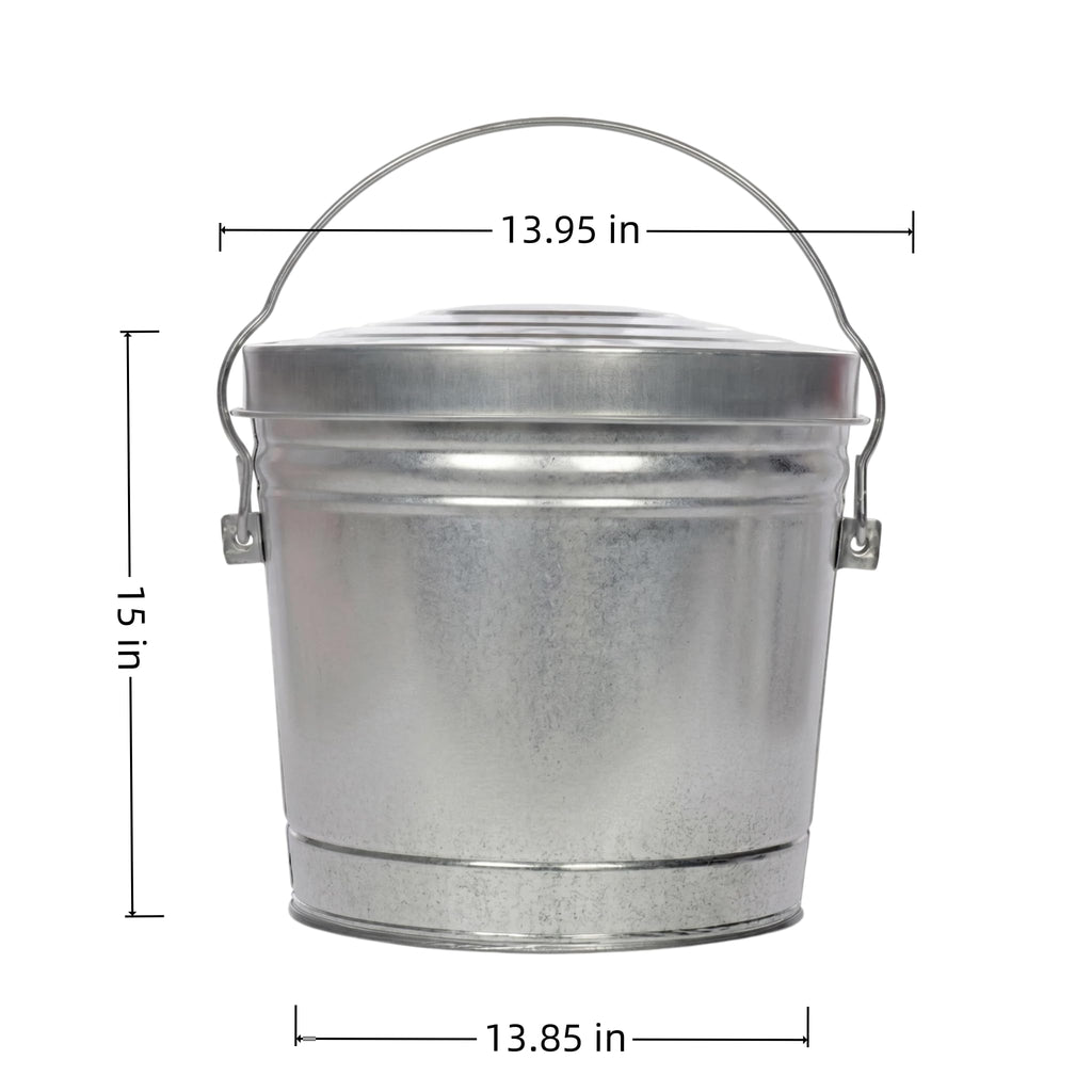 6 Gallon Galvanized Steel Locking Lid Storage Can G383