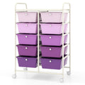 10 Drawer Rolling Storage Cart with Metal Frame C9425
