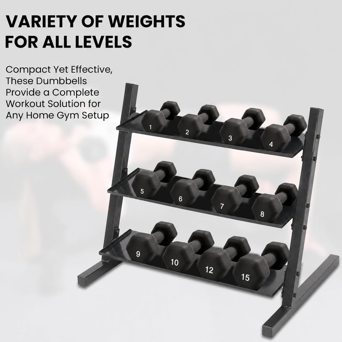 Neoprene Hexagon Dumbbells with Cast Ergo Handle Z165