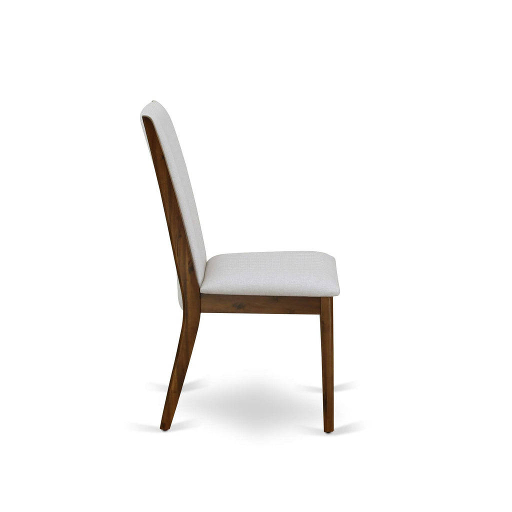 9 Piece Walnut Dining Room Set with 8 Grey Linen Chairs A97131