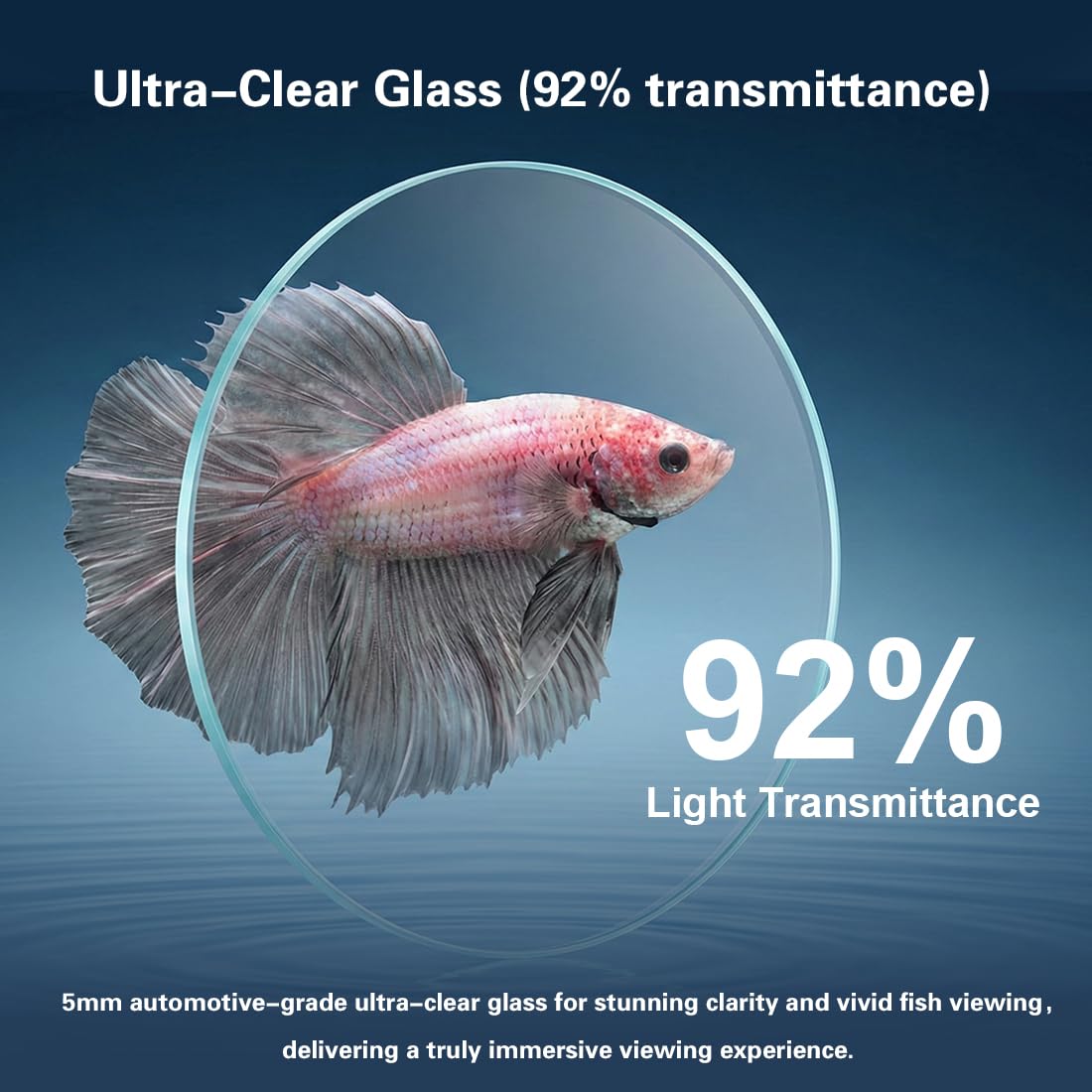 1.8 Gallon Fish Tank with Light Filter Lid I610