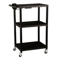 Mobile Utility AV Cart with Power Strip and Casters, Black H936902