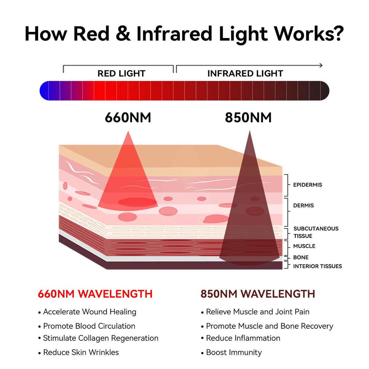 Red Light Therapy Mat 3840pcs LED 660nm 850nm 71''x 32'' T5676