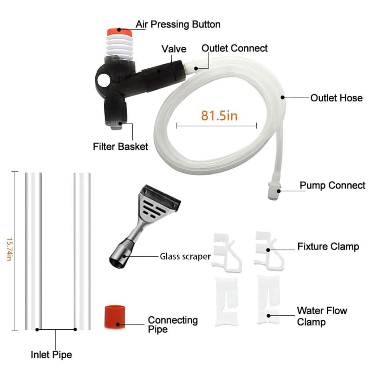 5 in 1 Aquarium Gravel Cleaner Fish Tank Kit W355