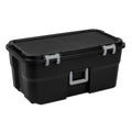 22 Gallon Black Wheeled Plastic Storage Trunk with Latching Lid K342557