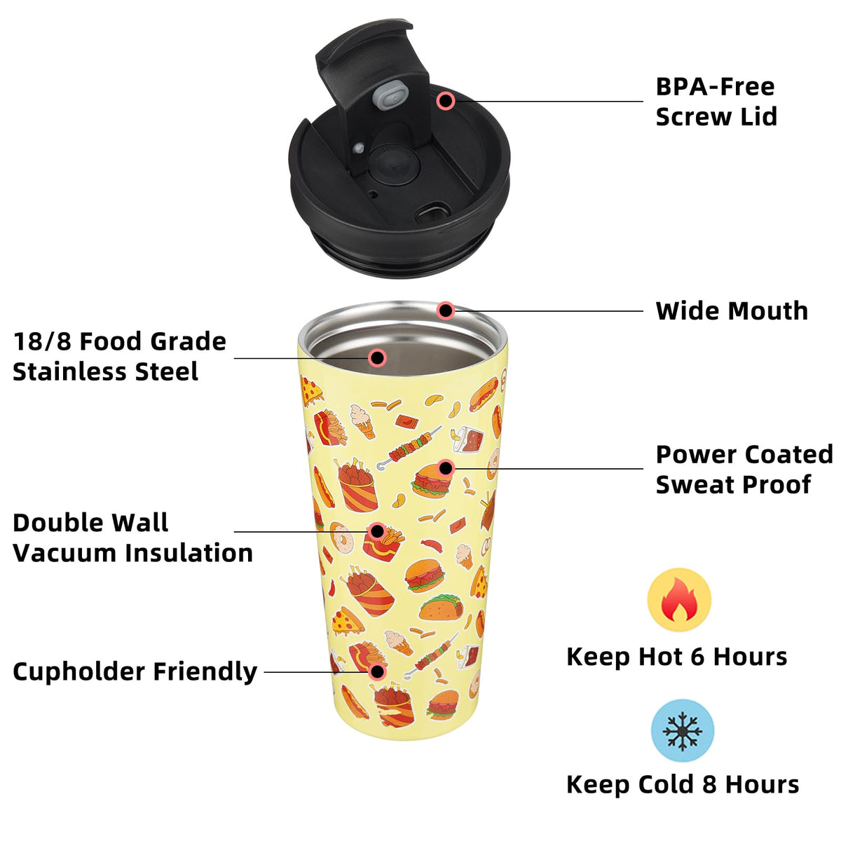 22 oz Insulated Stainless Steel Tumbler with Straw X916562