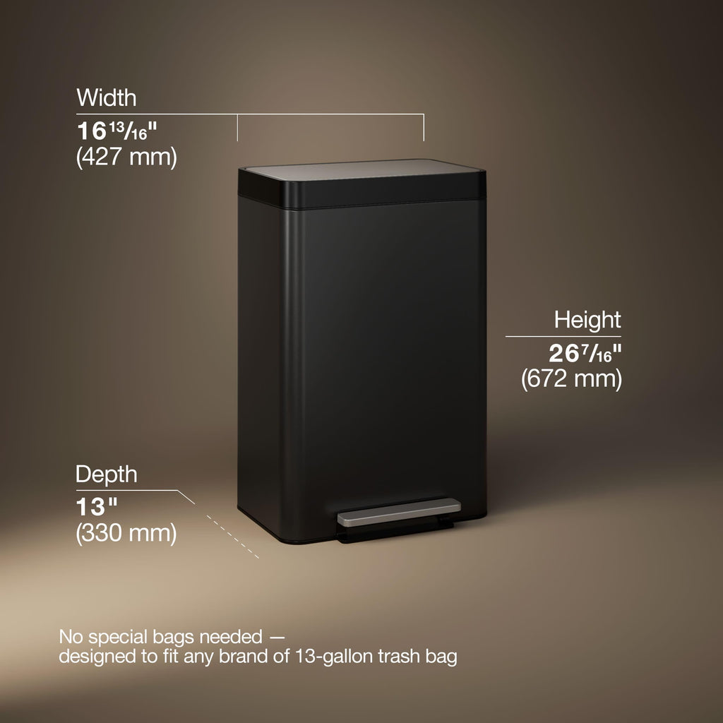 13-Gallon Stainless Steel Step Trash Can X122