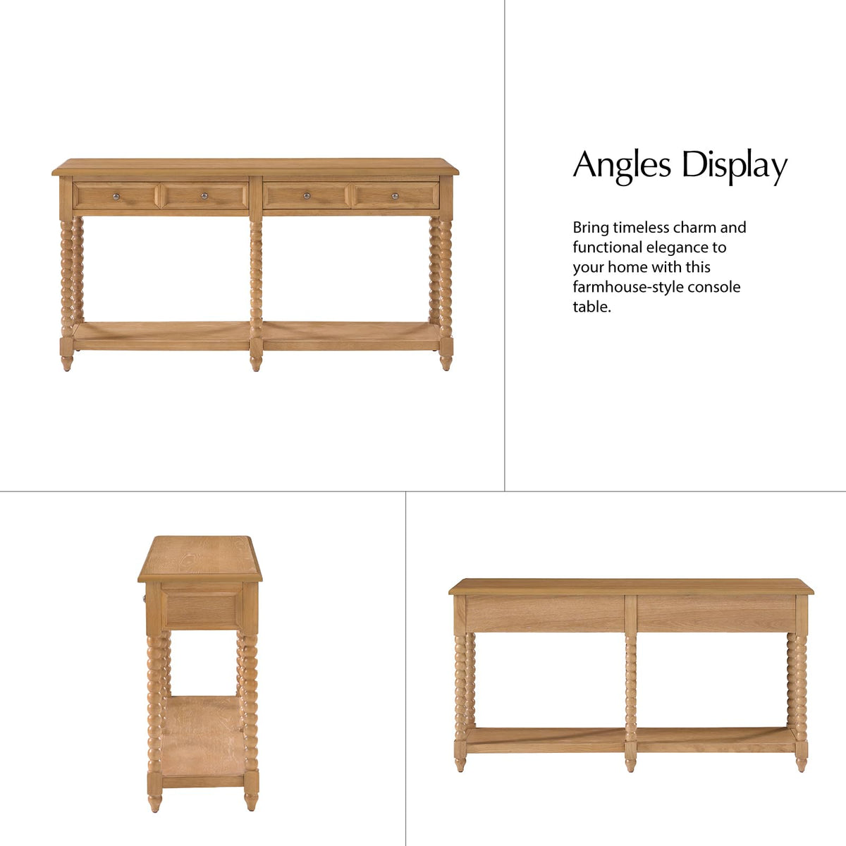 2-Drawer Oak Console Table H675