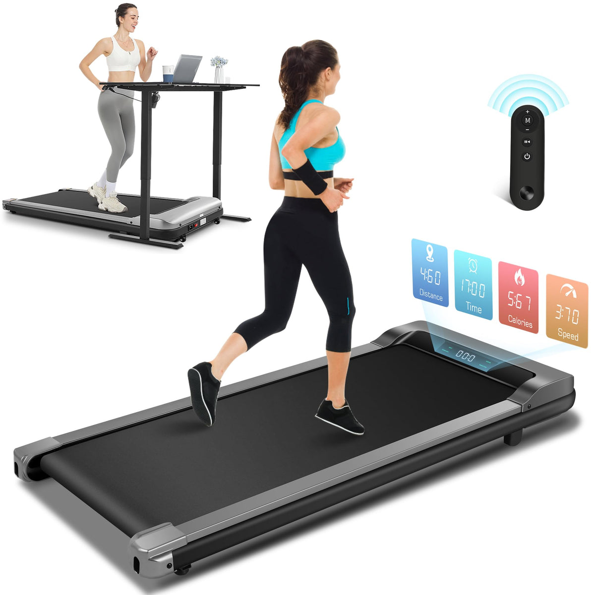 3 in 1 Under Desk Treadmill 2.5 HP Portable V683