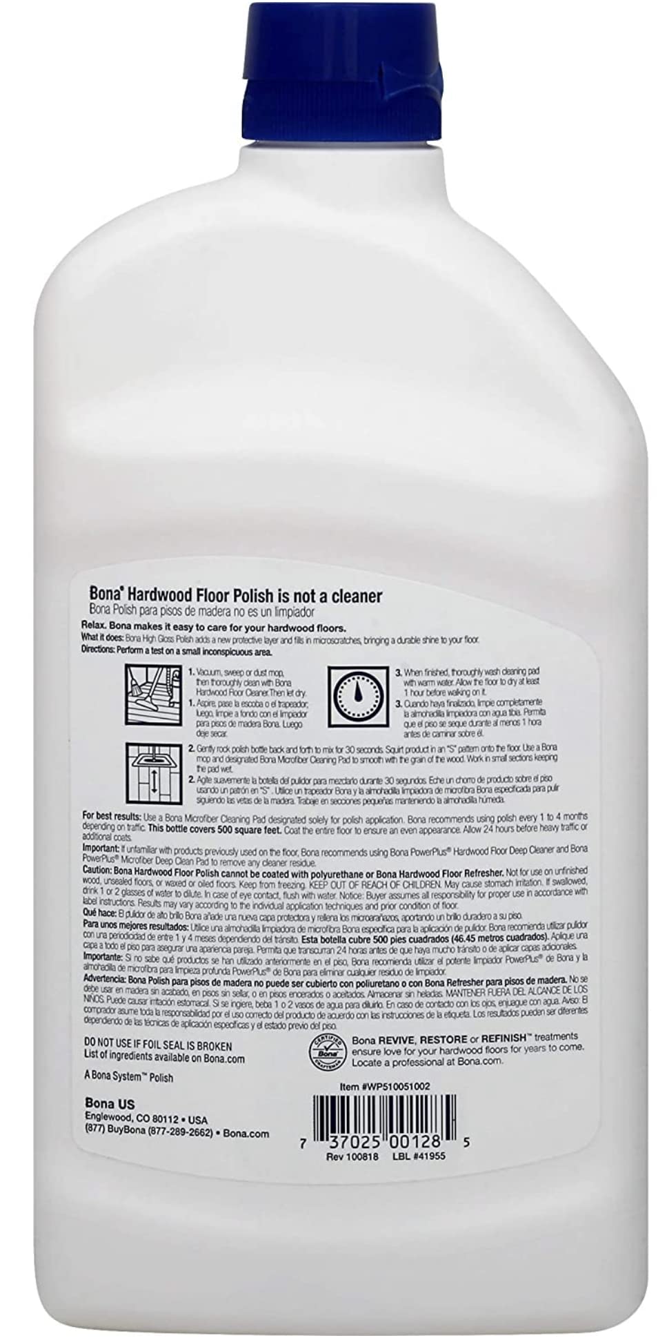 High Gloss Hardwood Floor Polish 36 oz W26401