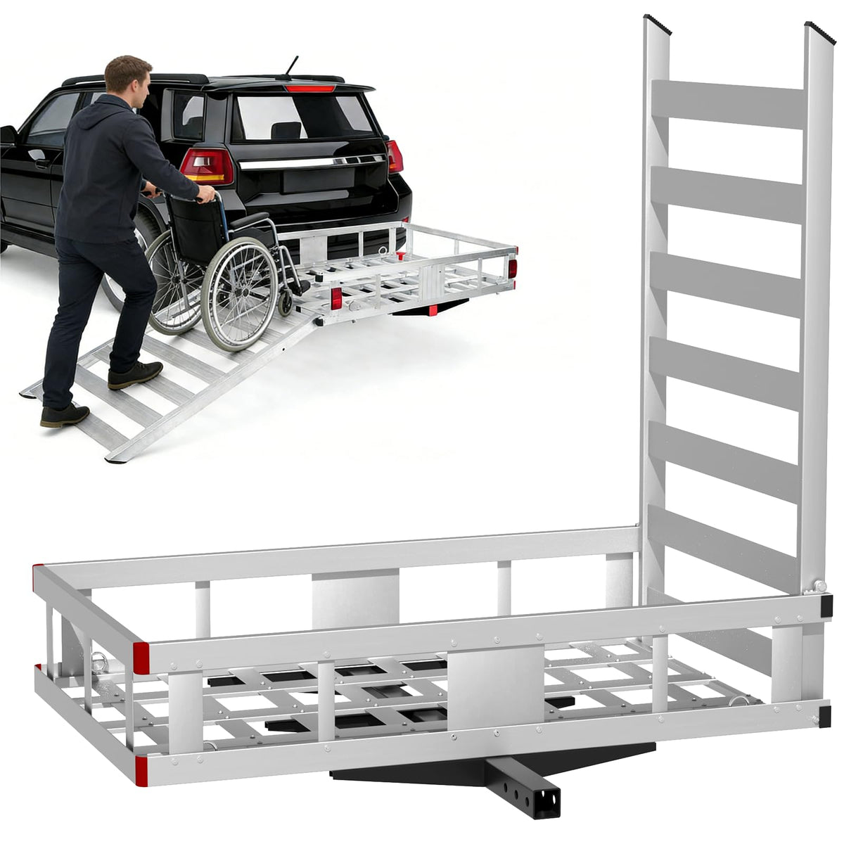 Aluminum Hitch Cargo Carrier with Ramp O200788