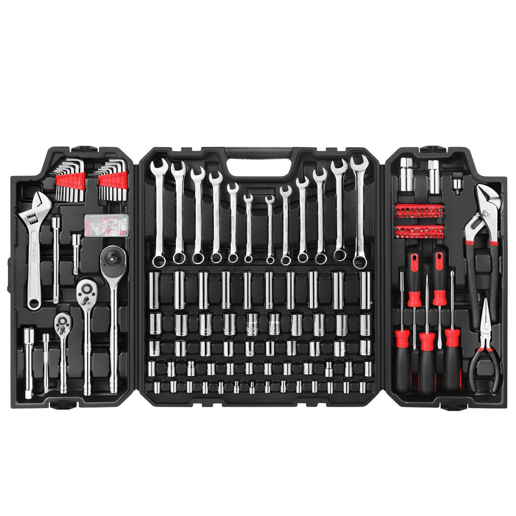 248 Pieces Mixed Sockets and Wrenches Hand Tool Set with Storage Case Y2729