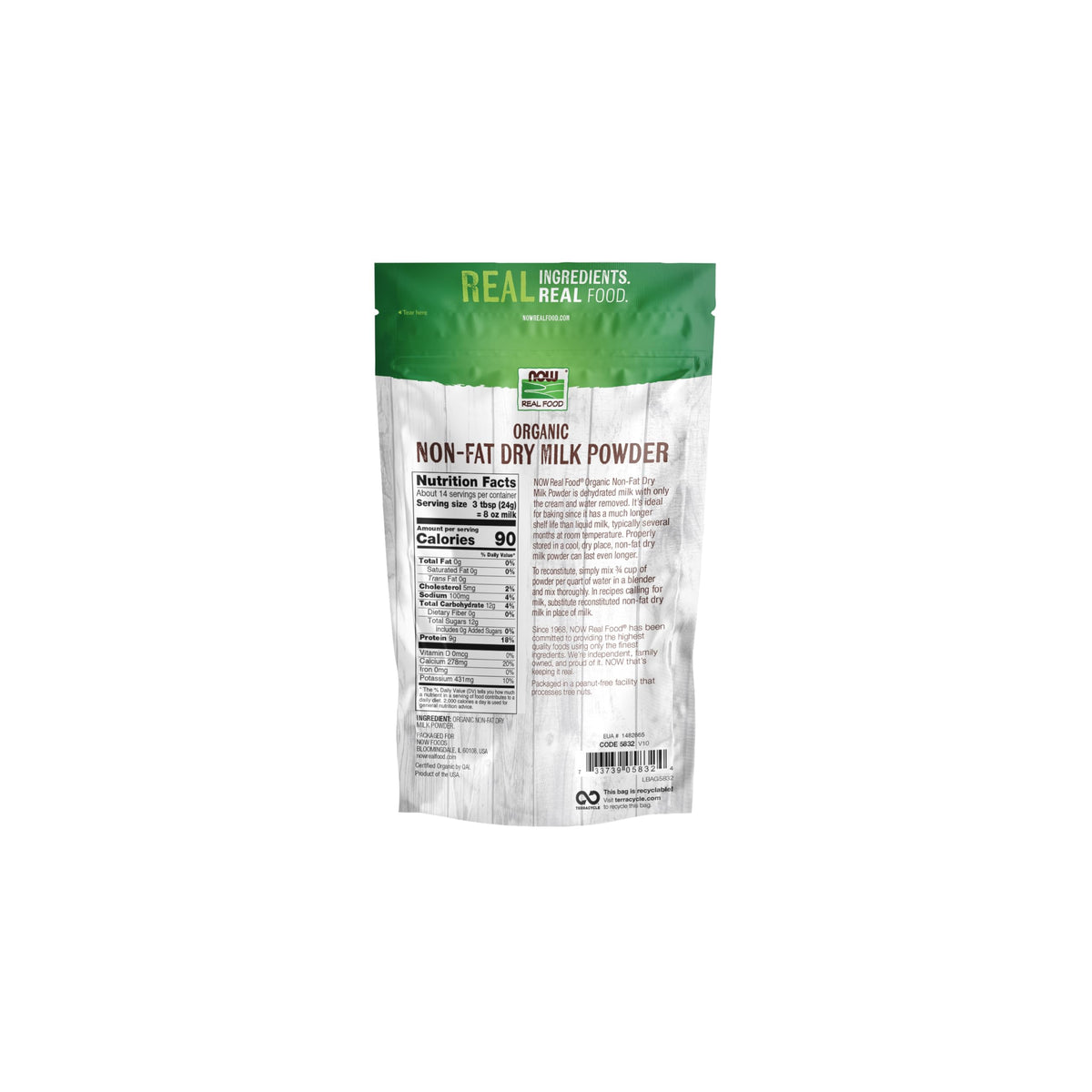 Organic Non-Fat Dry Milk Powder 12 oz C69703
