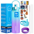 Insulated Water Bottle with Lid & Boot & Stickers, 24 oz N698699