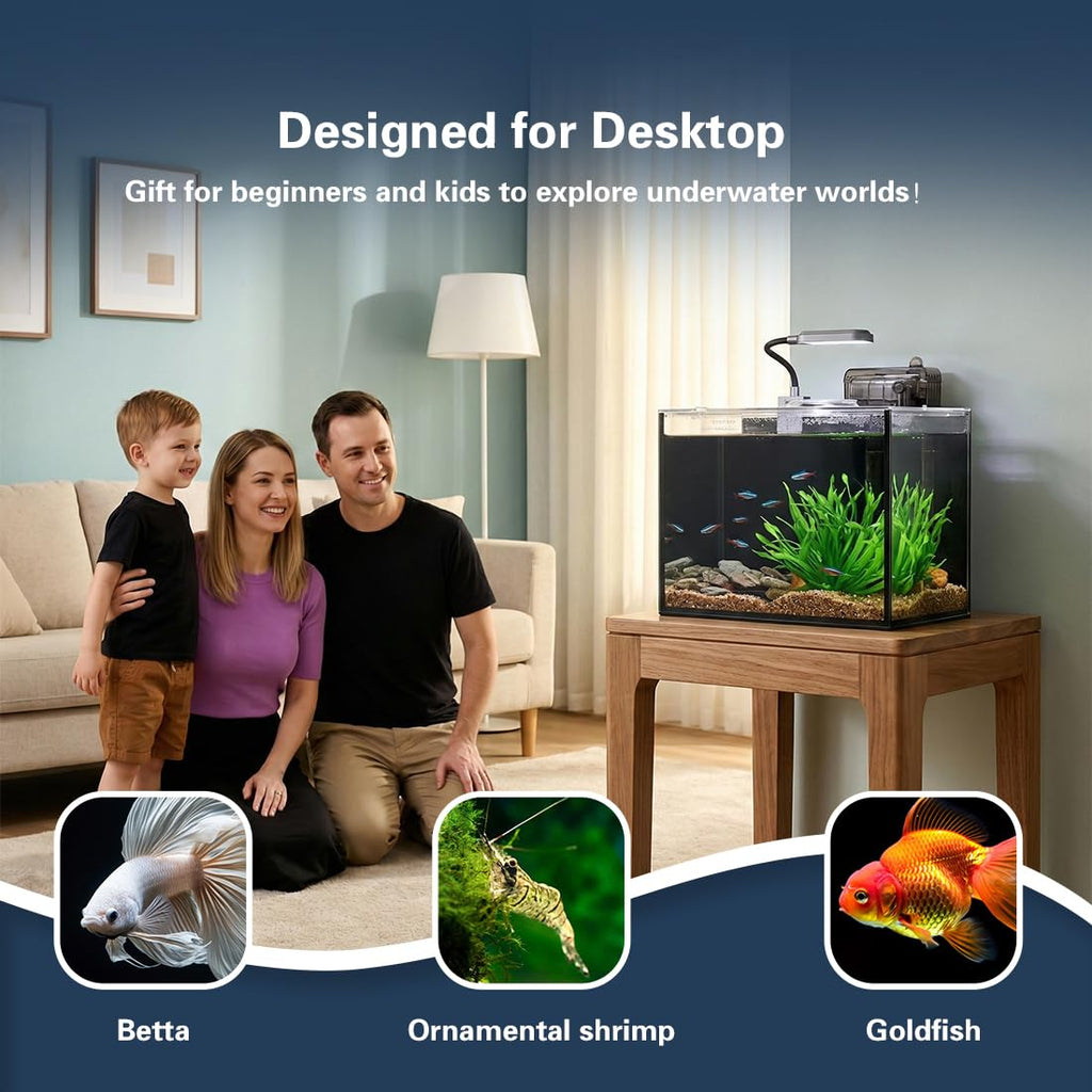 1.8 Gallon Fish Tank with Light Filter Lid I610