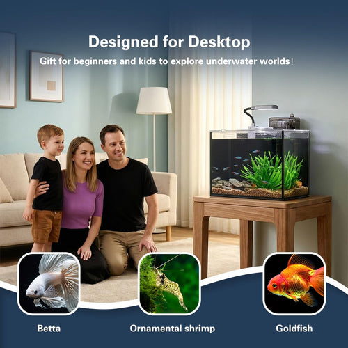 1.8 Gallon Fish Tank with Light Filter Lid I610